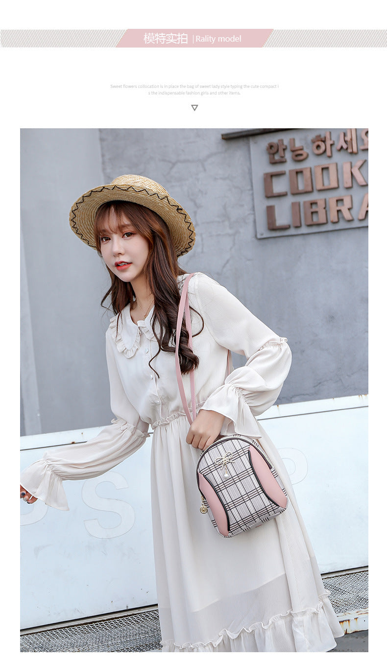 Spring And Summer New Korean Shell-Shaped Printed Zipper Small Backpack