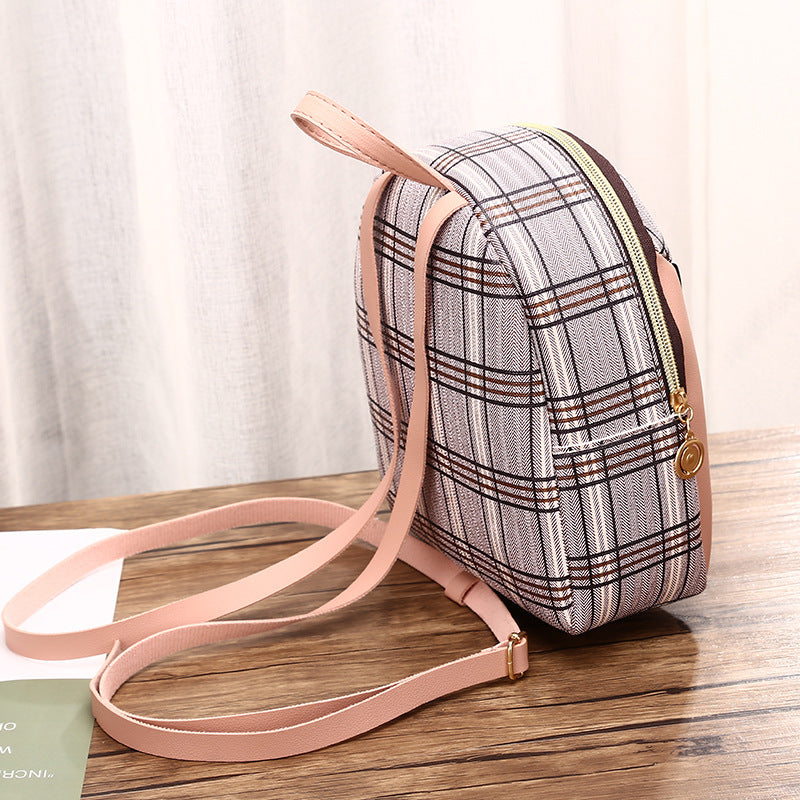 Spring And Summer New Korean Shell-Shaped Printed Zipper Small Backpack