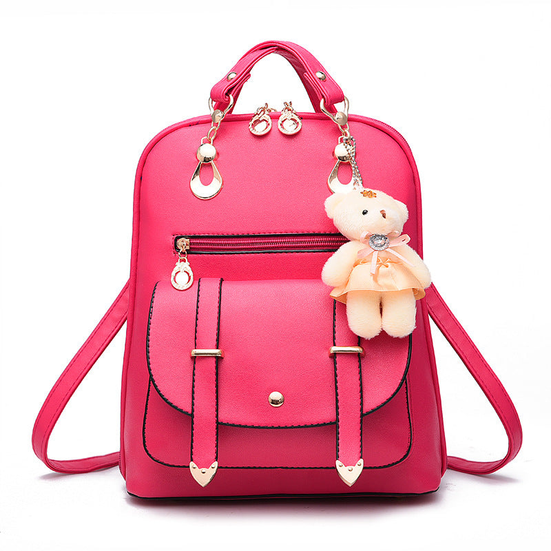 Pure Color Backpack Casual Student Backpack