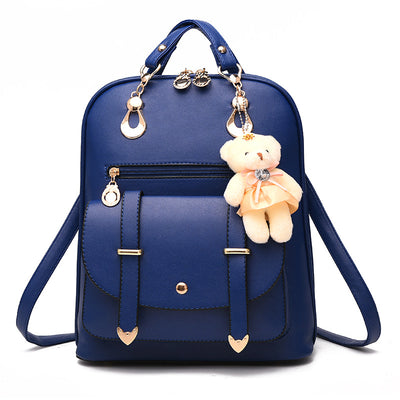 Pure Color Backpack Casual Student Backpack