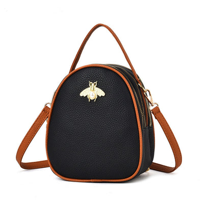 Shoulder Bag Women's  New Bee Mini Three-layer Zipper Backpack