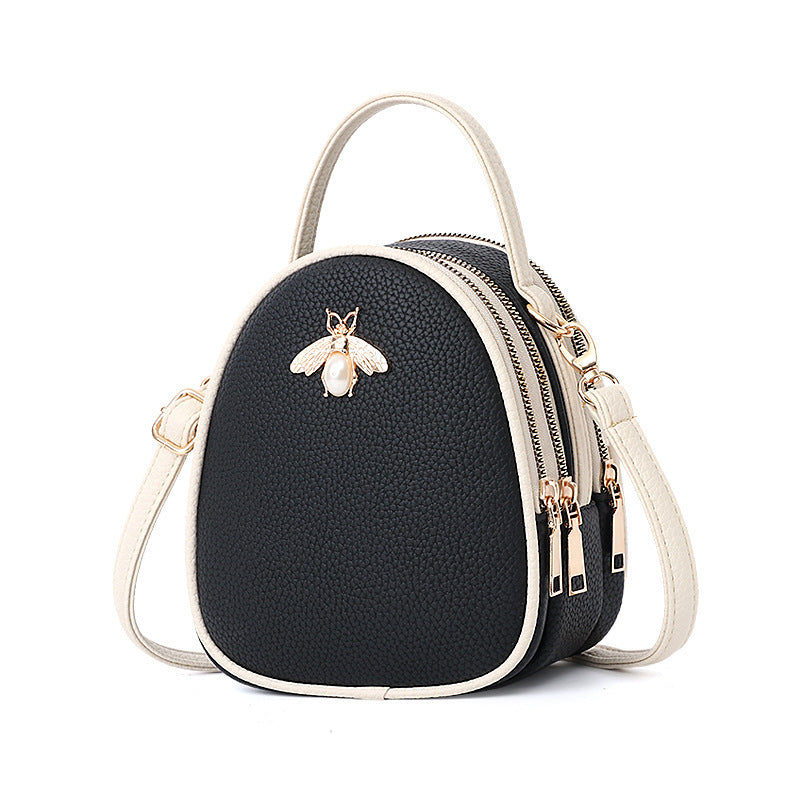 Shoulder Bag Women's  New Bee Mini Three-layer Zipper Backpack