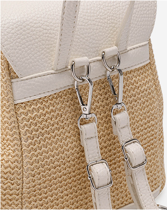 Leisure Travel Backpack Women Mini Straw Woven Bag